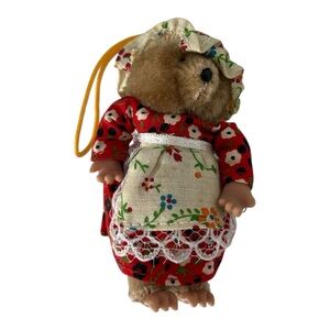 Vintage Namjin Bear With Apron & Bonnet Emmet Otter Christmas Tree Ornament